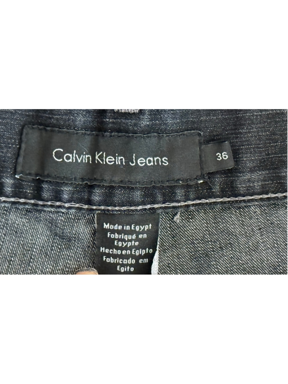 Calvin Klein Jeans Men’s Black Straight Leg Denim Jeans Size 36 Charcoal Wash - Picture 6 of 10